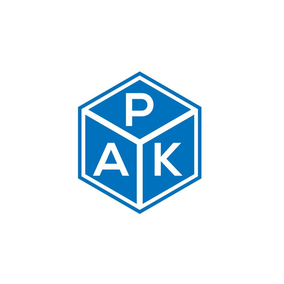 pak lettera logo design su sfondo nero. pak creative iniziali lettera logo concept. disegno della lettera pak. vettore