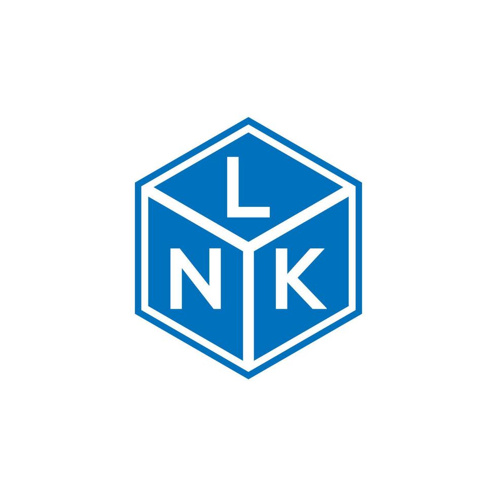 lnk lettera logo design su sfondo nero. lnk creative iniziali lettera logo concept. design della lettera lnk. vettore