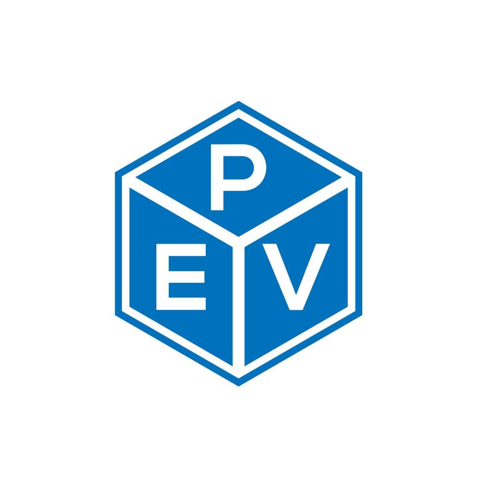 design del logo della lettera pev su sfondo nero. pev creative iniziali lettera logo concept. disegno della lettera pev. vettore