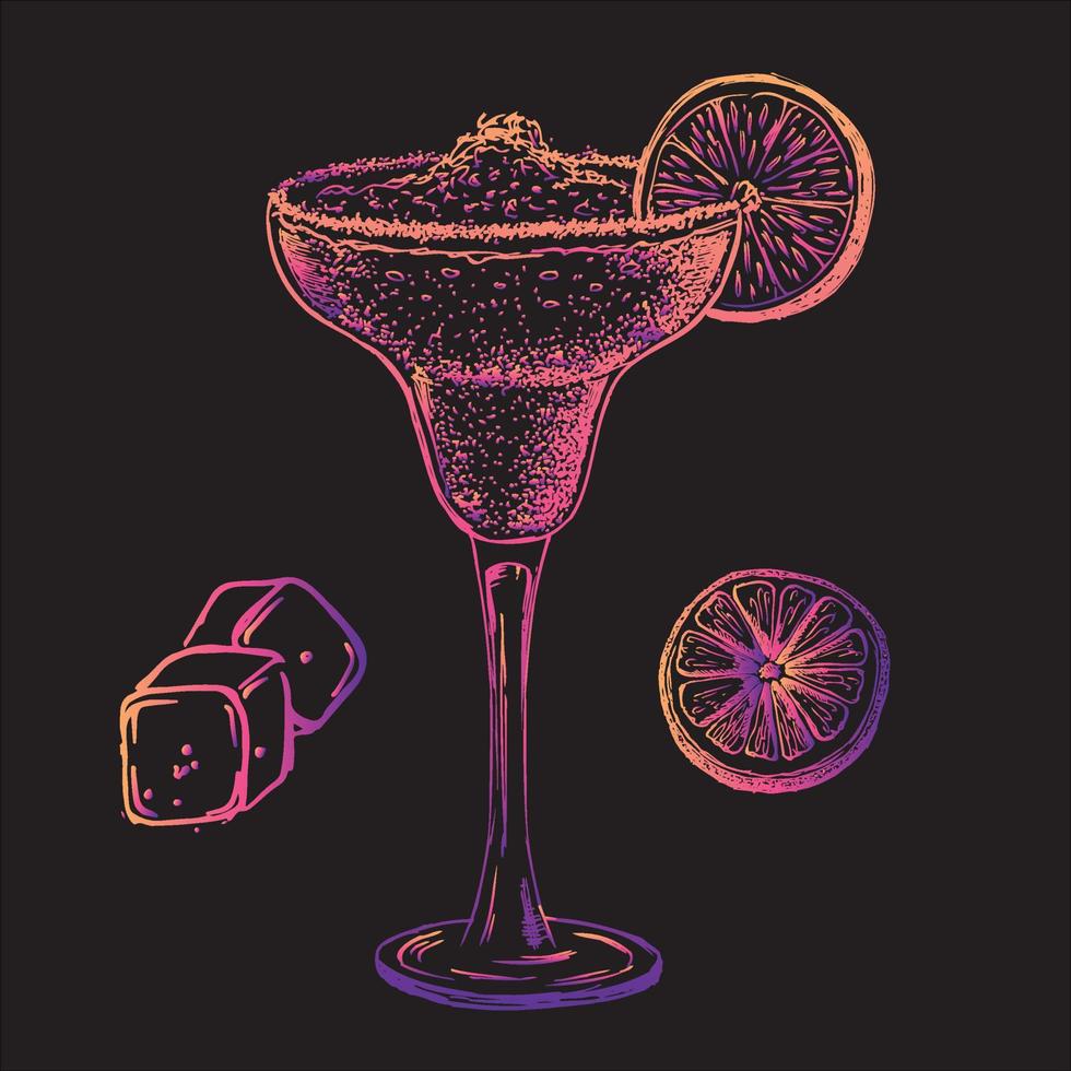 cocktail alcolico, illustrazione disegnata a mano vettore