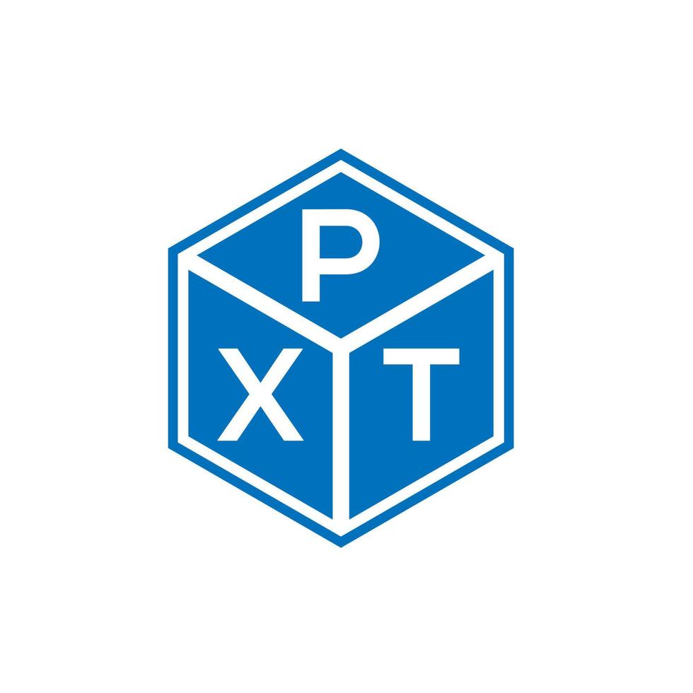 design del logo della lettera pxt su sfondo nero. concetto di logo della lettera di iniziali creative pxt. disegno della lettera pxt. vettore