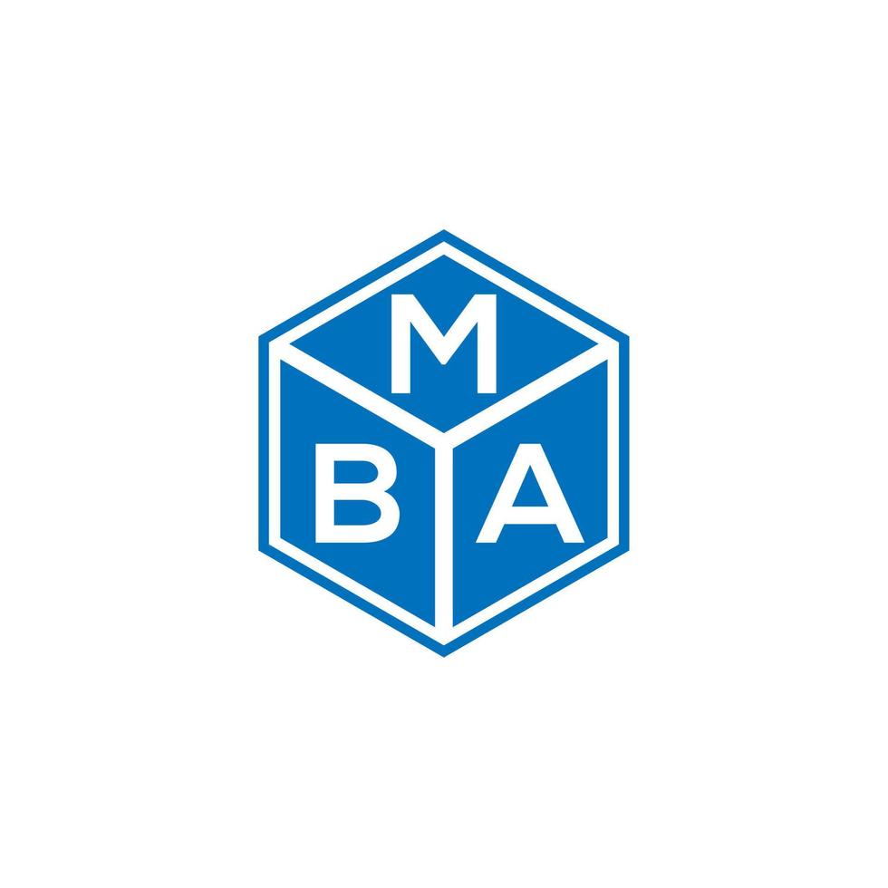 design del logo della lettera mba su sfondo nero. mba creative iniziali lettera logo concept. disegno della lettera mba. vettore