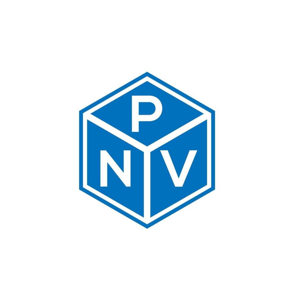 pnv lettera logo design su sfondo nero. concetto di logo della lettera di iniziali creative pnv. disegno della lettera pnv. vettore