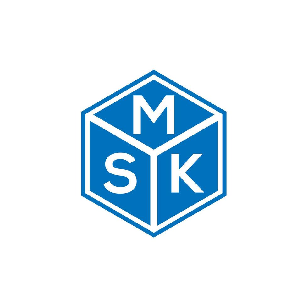 msk lettera logo design su sfondo nero. msk creative iniziali lettera logo concept. disegno della lettera msk. vettore