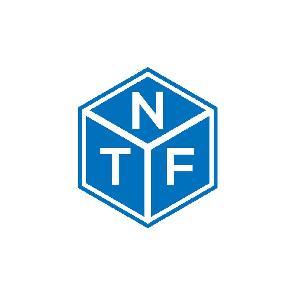 design del logo della lettera ntf su sfondo nero. ntf creative iniziali lettera logo concept. disegno della lettera ntf. vettore