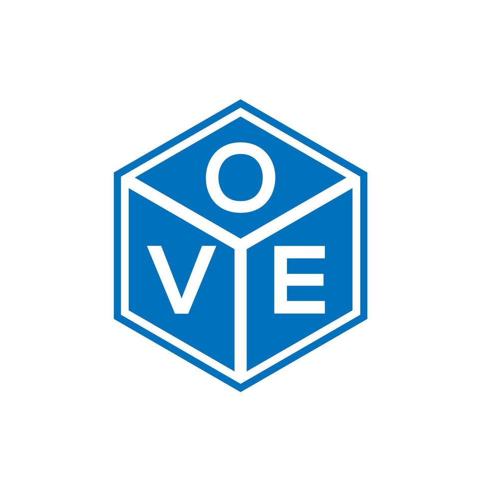 ove lettera logo design su sfondo nero. ove creative iniziali lettera logo concept. oltre il design della lettera. vettore