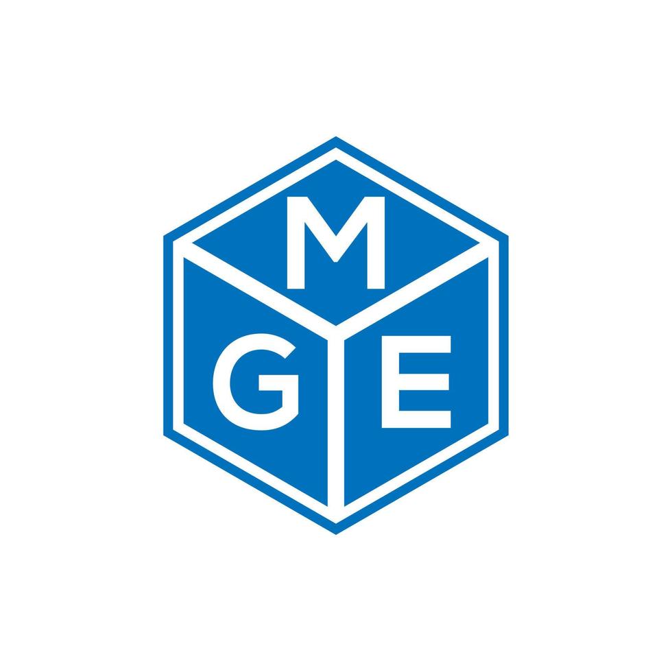 mge lettera logo design su sfondo nero. mge creative iniziali lettera logo concept. disegno della lettera mge. vettore