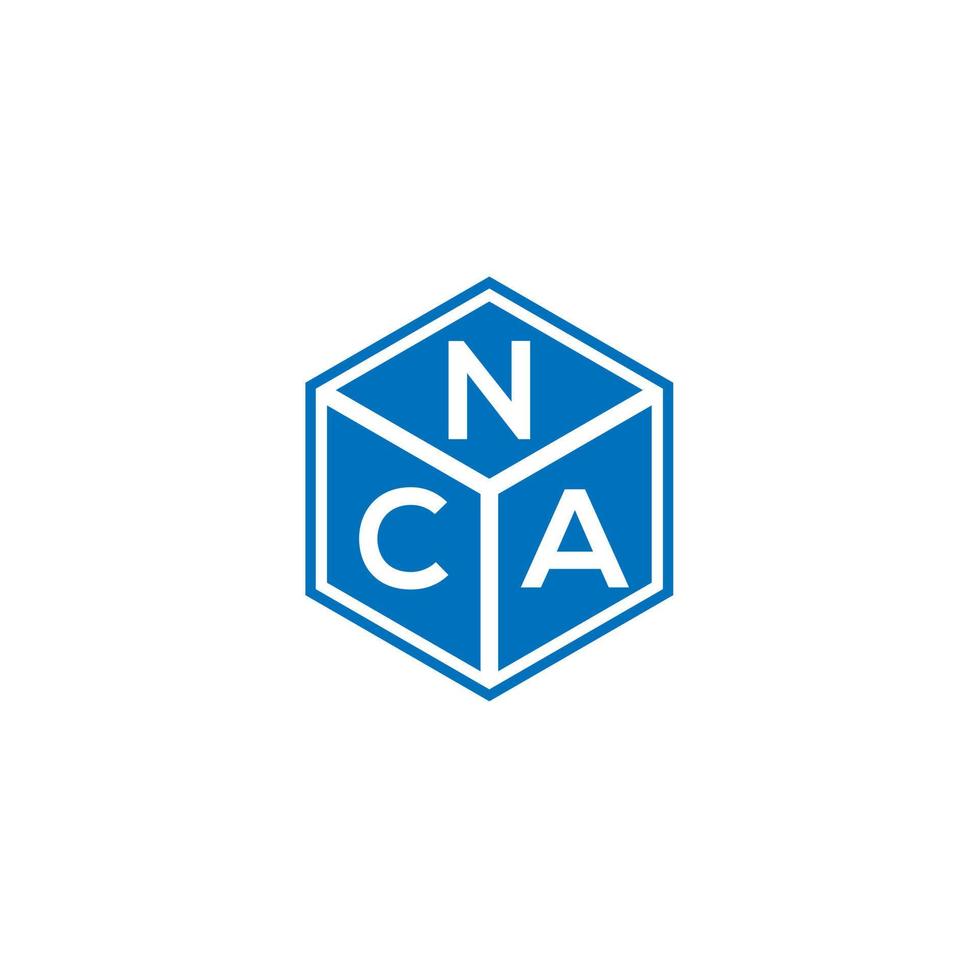 design del logo della lettera nca su sfondo nero. nca creative iniziali lettera logo concept. disegno della lettera nca. vettore