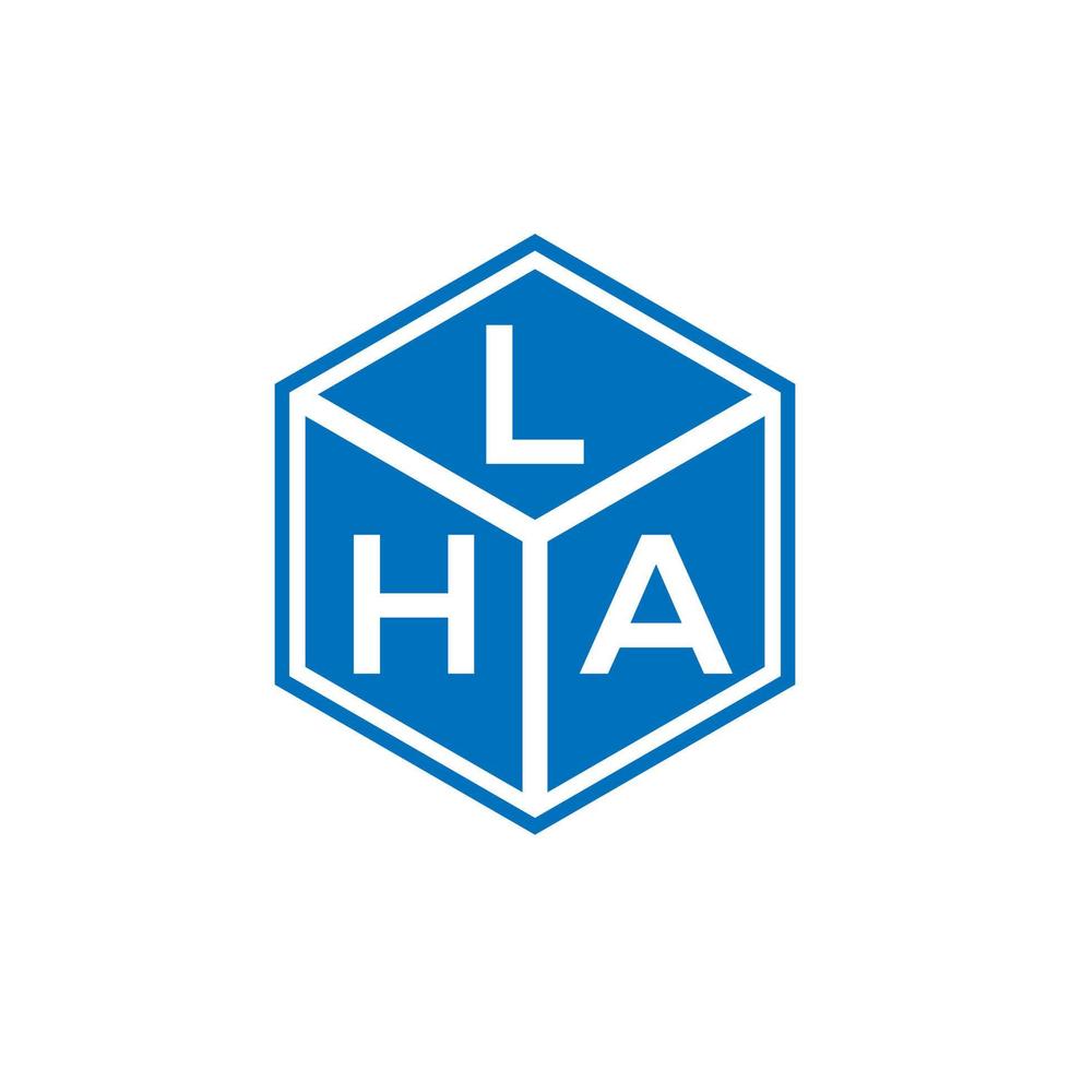 lha lettera logo design su sfondo nero. lha creative iniziali lettera logo concept. lha disegno della lettera. vettore