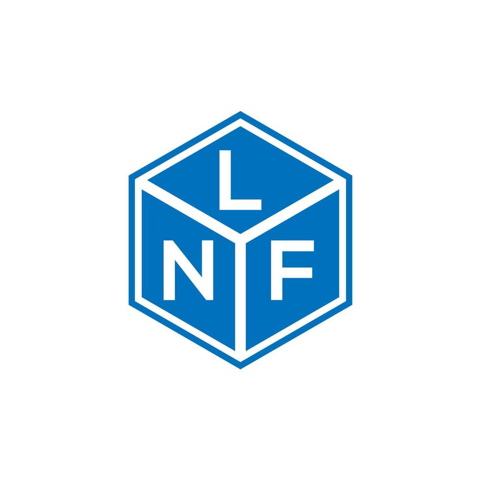 lnf lettera logo design su sfondo nero. lnf creative iniziali lettera logo concept. disegno della lettera lnf. vettore