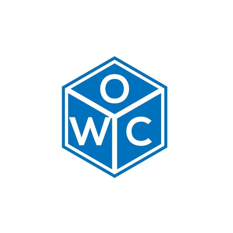 owc lettera logo design su sfondo nero. owc creative iniziali lettera logo concept. disegno della lettera owc. vettore