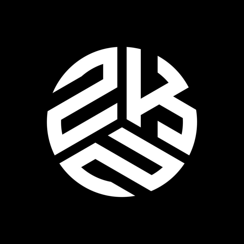 zkn lettera logo design su sfondo nero. zkn creative iniziali lettera logo concept. disegno della lettera zkn. vettore