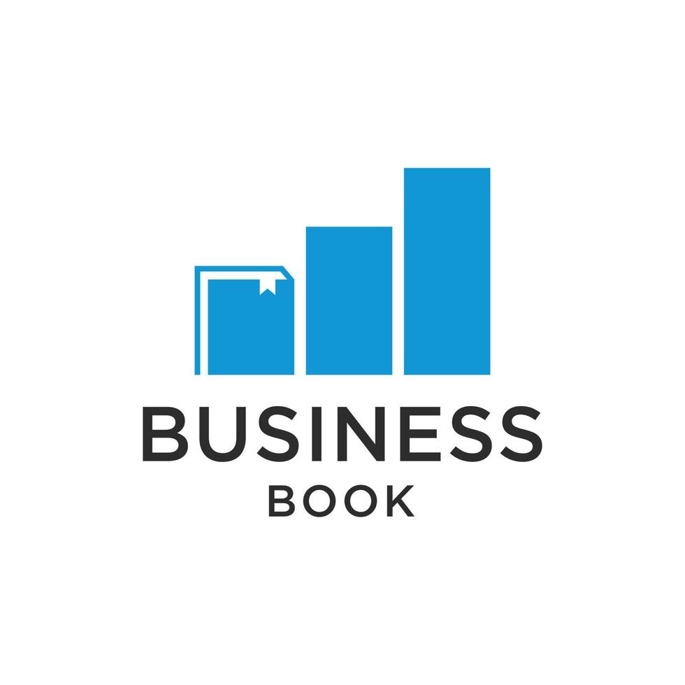 modello di logo simbolo grafico libro e grafico. formazione per la crescita del business vettore