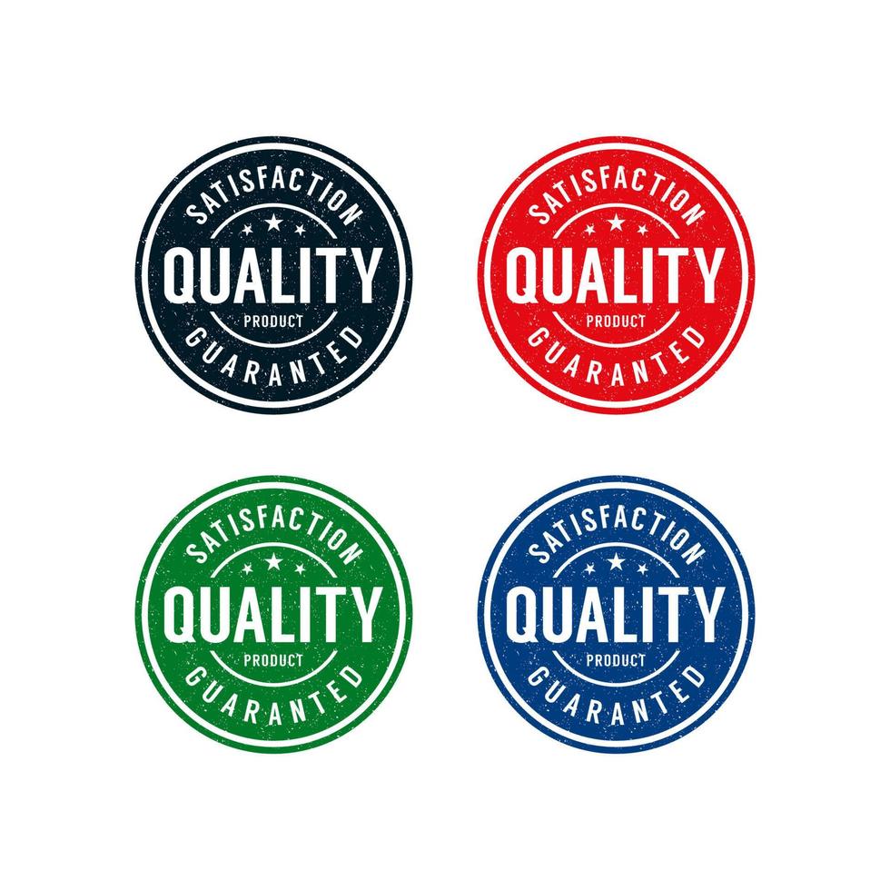 design del logo del timbro del prodotto di qualità garantita vettore