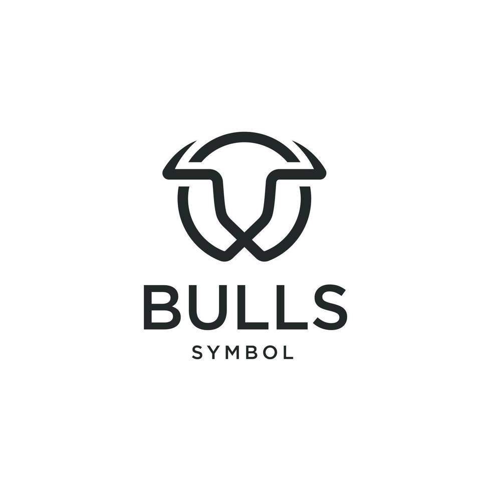 disegno del logo della testa del toro della mucca del bufalo del toro vettore