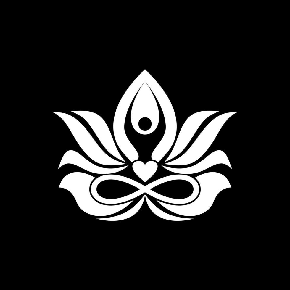 energetica yoga. un'illustrazione del logo di persone che fanno yoga per l'equilibrio, la guarigione e la salute vettore