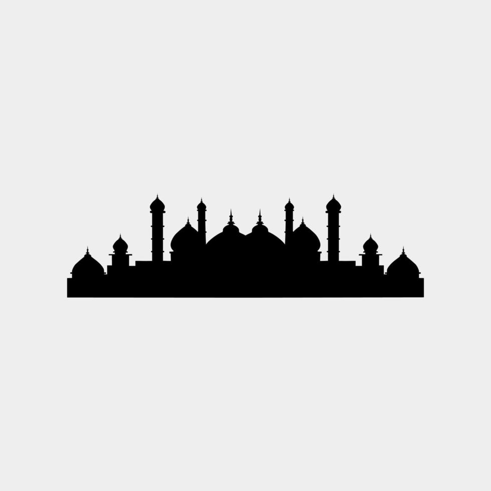 sagoma della moschea. elementi di design della moschea vettore