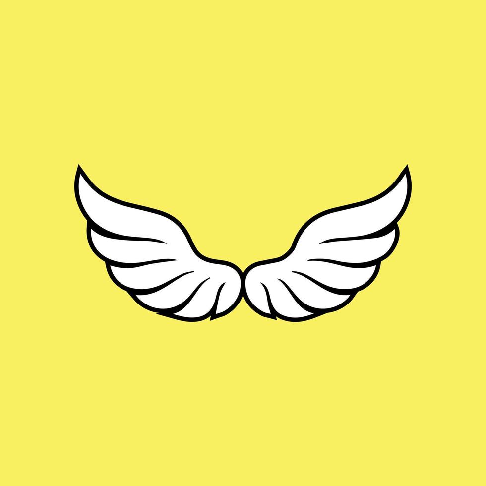 forma dell'ala nel disegno dell'illustrazione in bianco e nero vettore