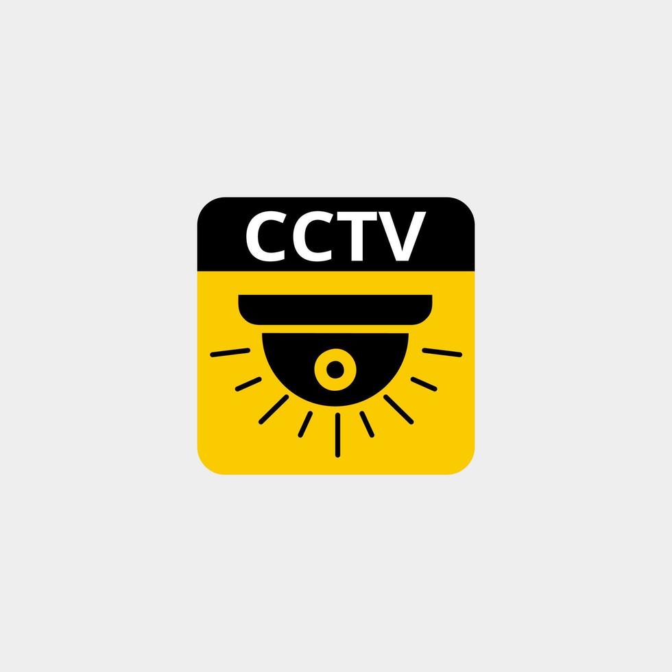 disegno dell'illustrazione di avviso del cctv. avviso adesivo cctv vettore