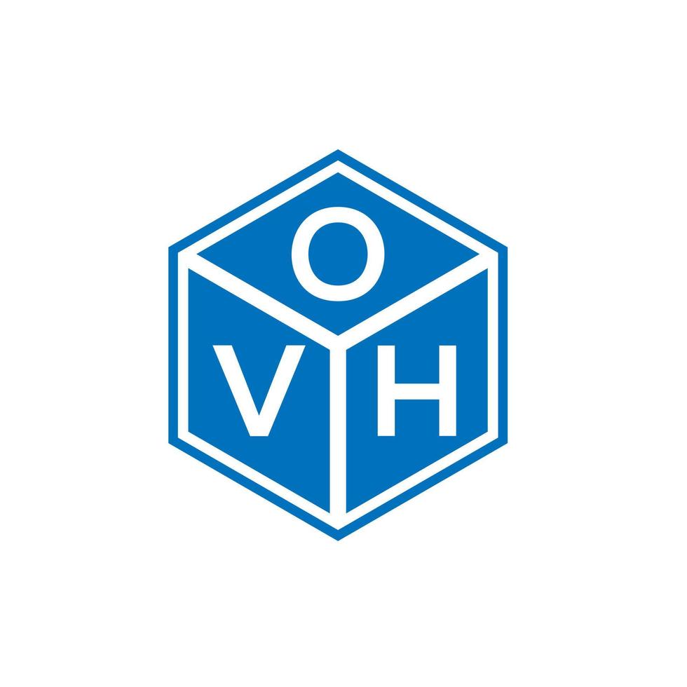 design del logo della lettera ovh su sfondo nero. concetto di logo della lettera di iniziali creative di ovh. disegno della lettera ovh. vettore