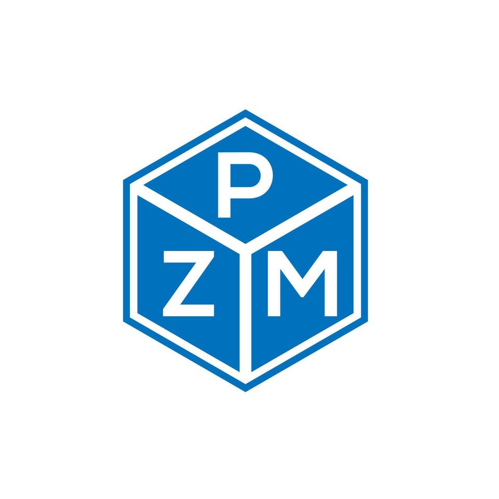 design del logo della lettera pzm su sfondo nero. pzm creative iniziali lettera logo concept. disegno della lettera pzm. vettore