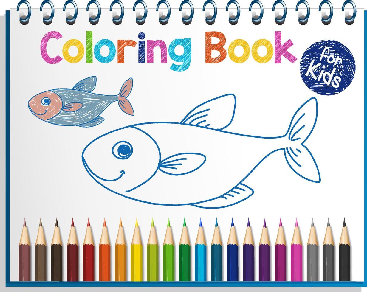 foglio di lavoro del libro da colorare per bambini vettore