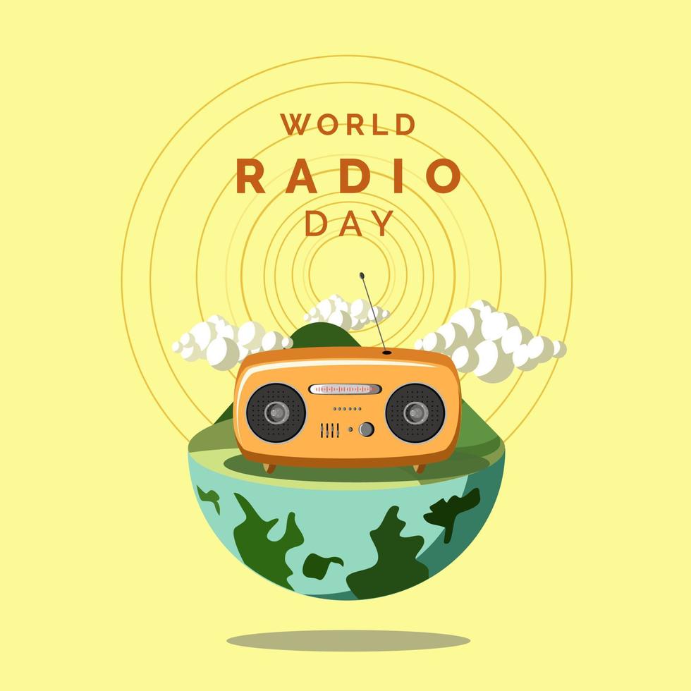 illustrazione vettoriale della giornata mondiale della radio