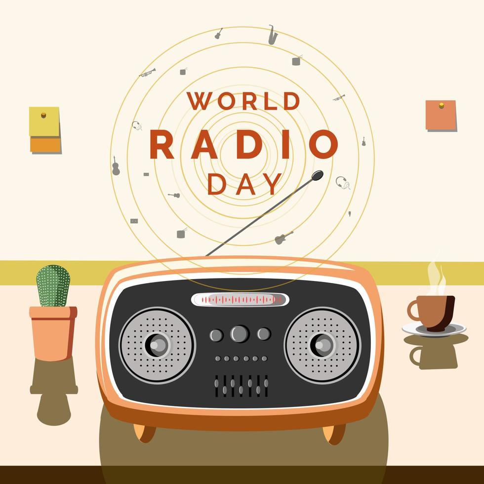 illustrazione vettoriale della giornata mondiale della radio