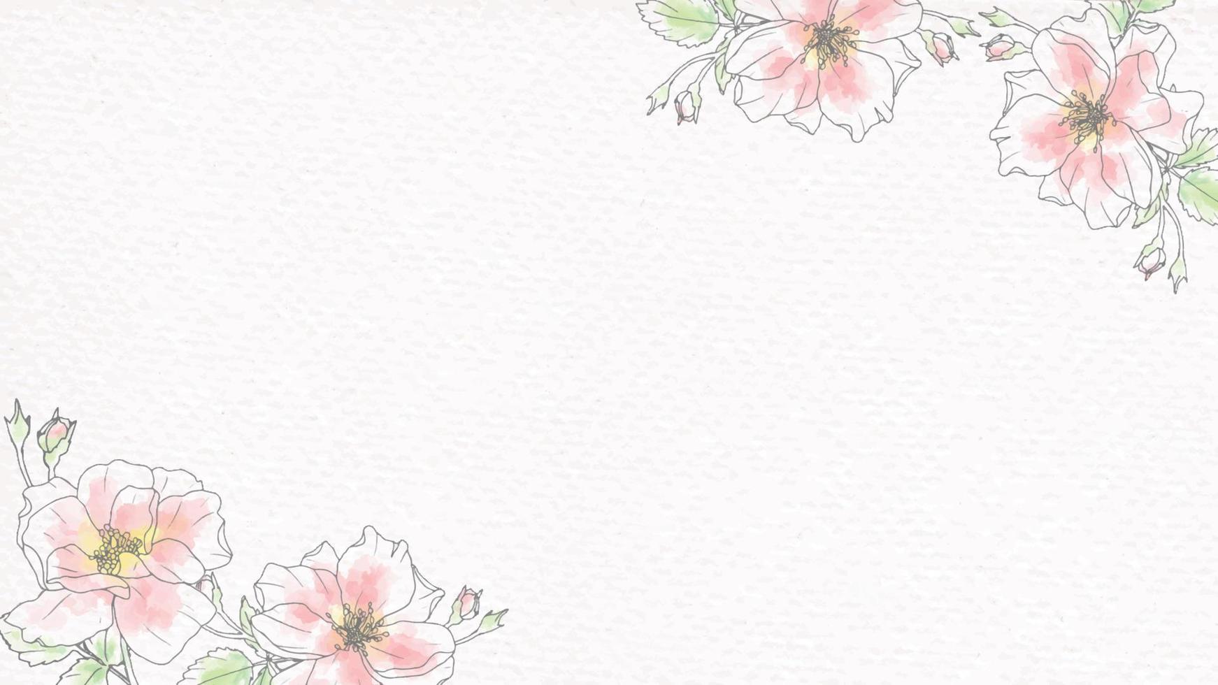 doodle line art bouquet di fiori di rosa su sfondo di carta vettore