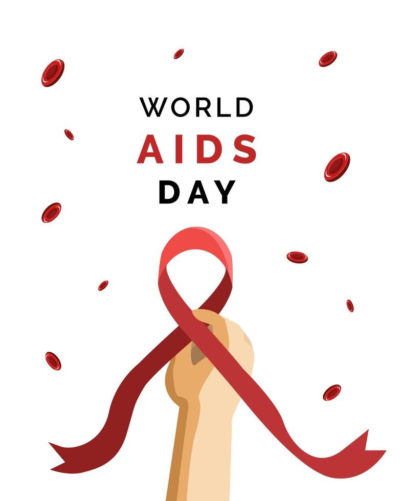 illustrazione vettoriale della giornata mondiale contro l'aids