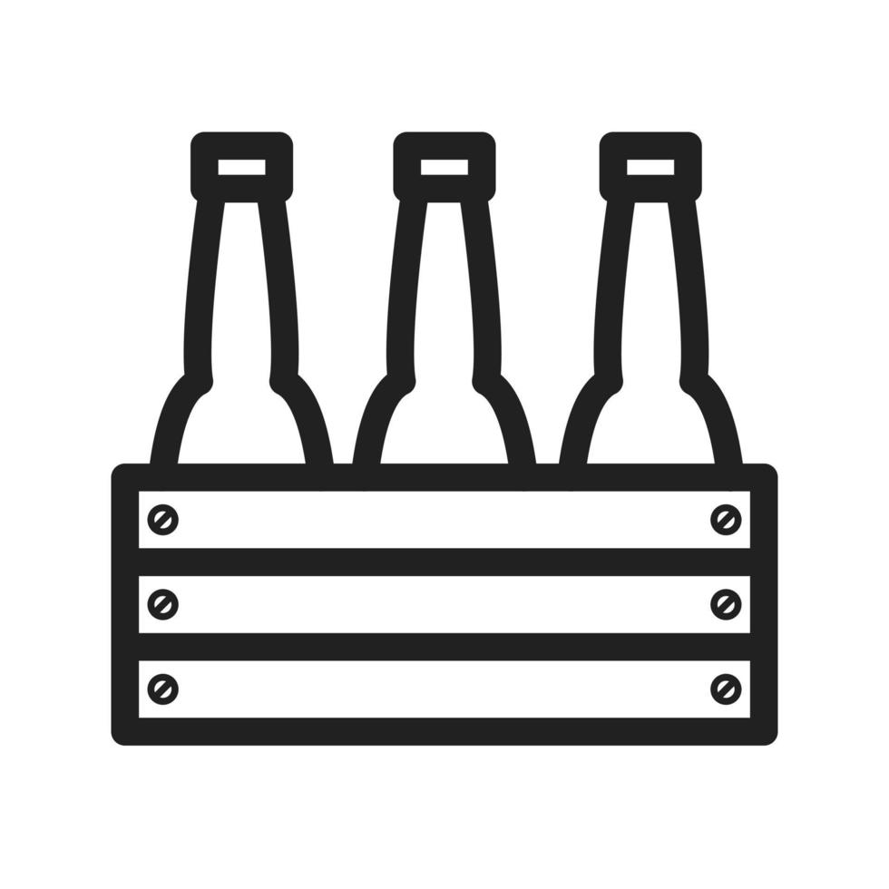 icona della linea di bottiglie di birra vettore