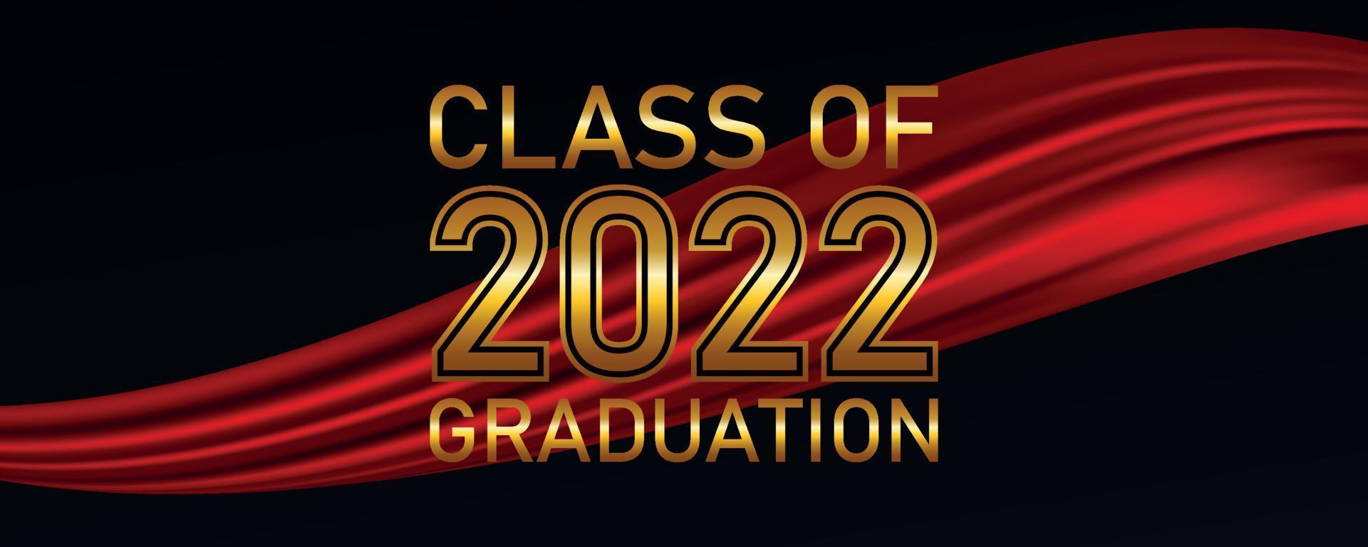 classe del 2022 disegno di testo di laurea per biglietti, inviti o banner vettore