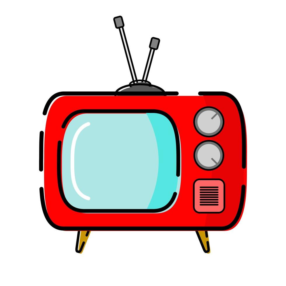 illustrazione a colori della televisione su sfondo isolato vettore