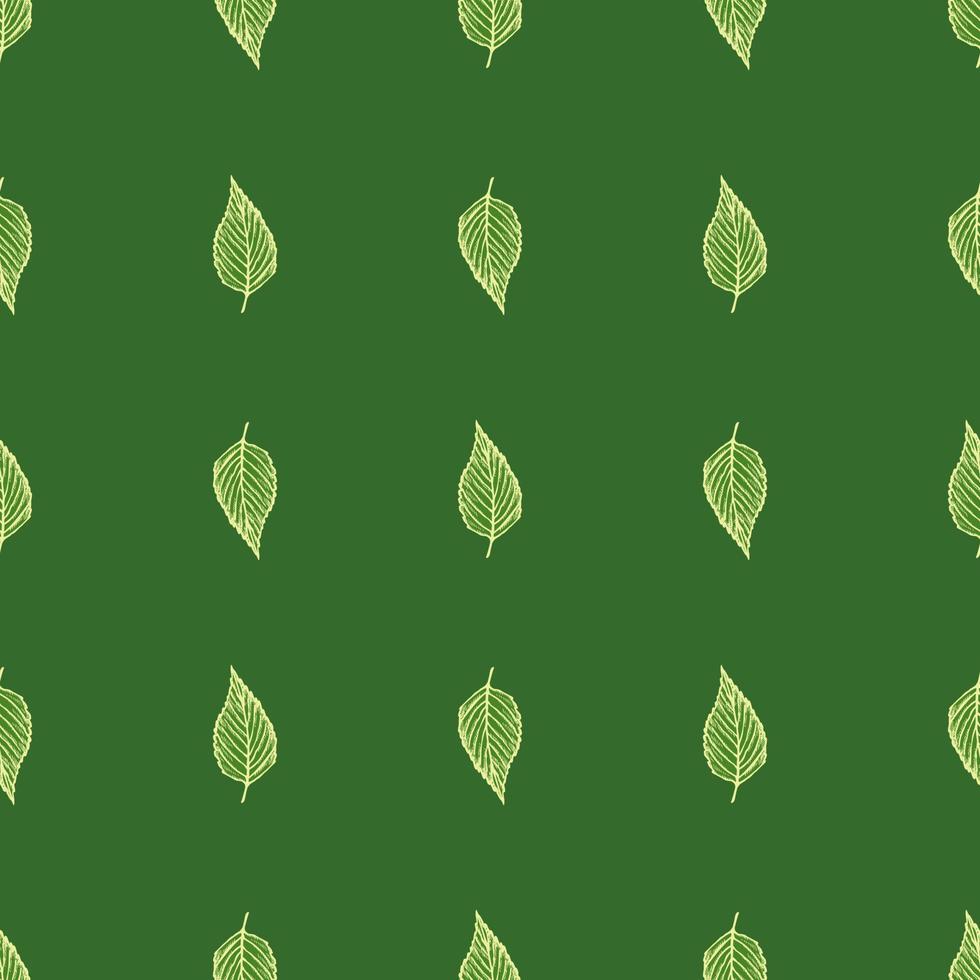 foglie di albero incise senza cuciture. sfondo vintage botanico con fogliame in stile disegnato a mano. vettore