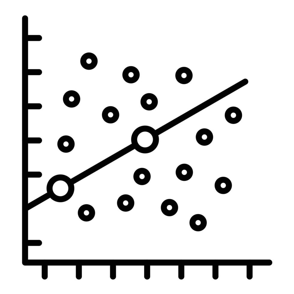 icona della linea del grafico a dispersione vettore