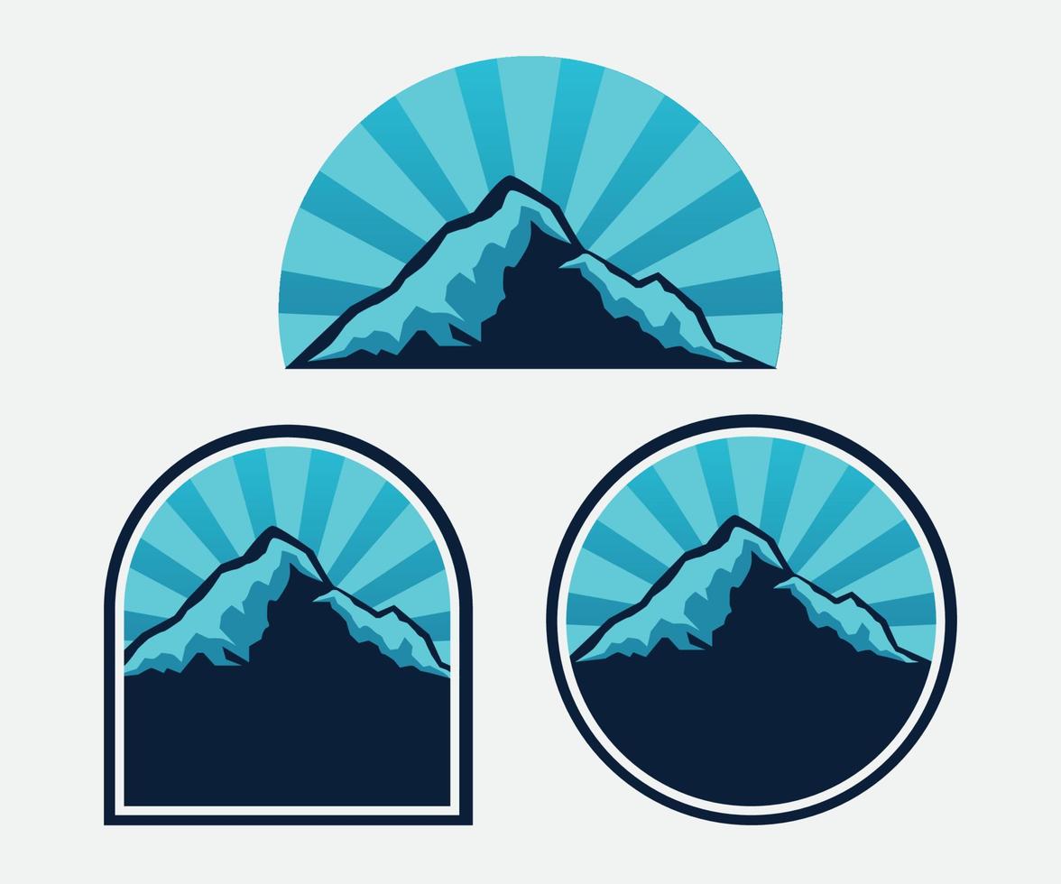 disegno vettoriale di montagna con cielo blu