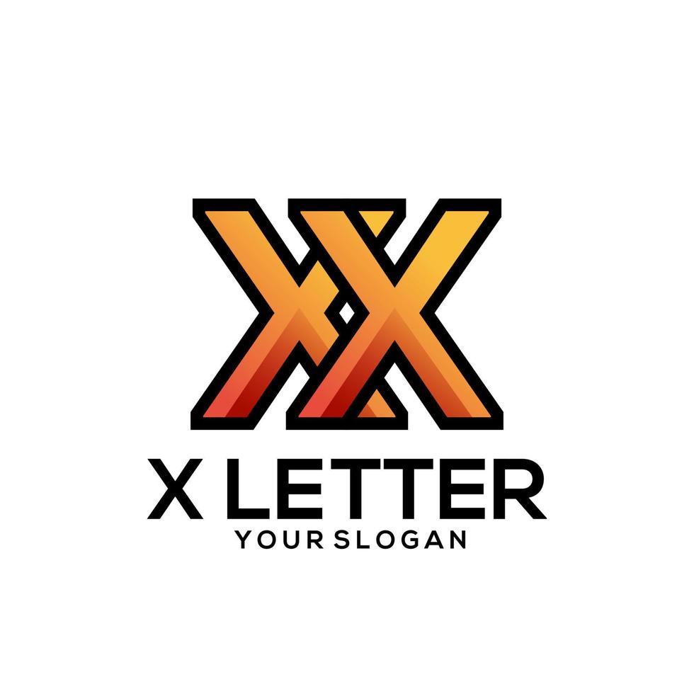x lettera logo design vintage illustrazione vettore
