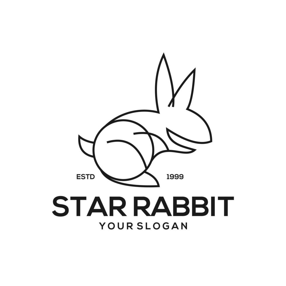 illustrazione di design vintage logo coniglio vettore