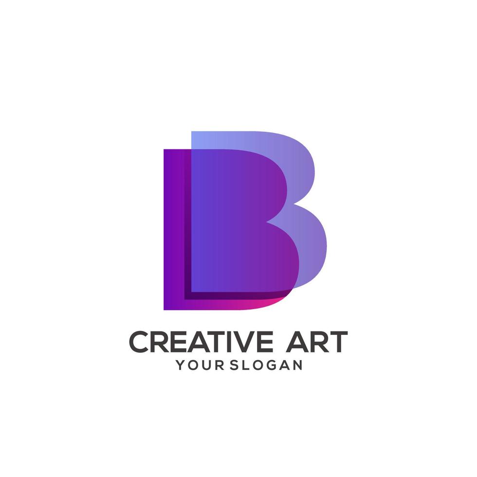 b lettera logo design sfumato colorato vettore