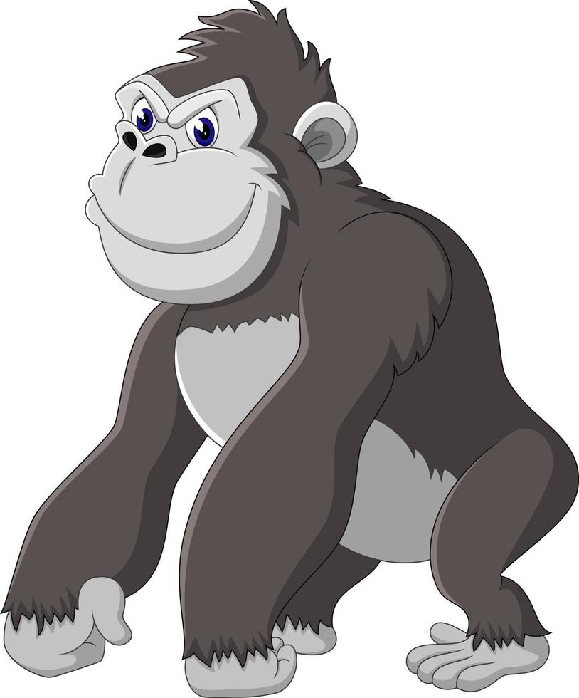 divertente cartone animato gorilla vettore