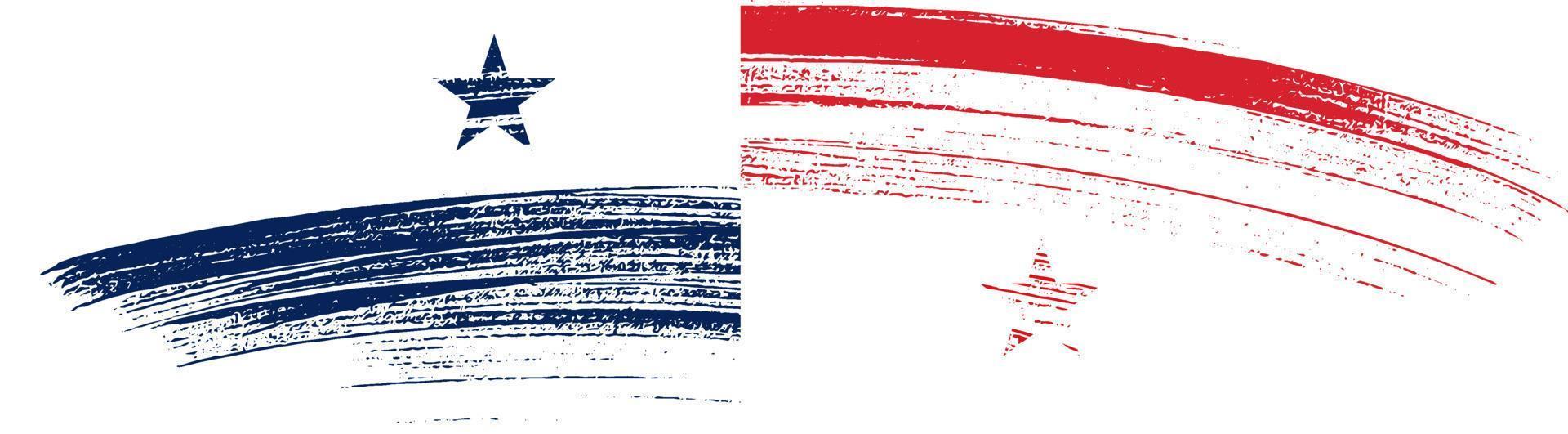 bandiera panama con vernice pennello testurizzata isolata su png o sfondo trasparente. simbolo di panama. illustrazione vettoriale