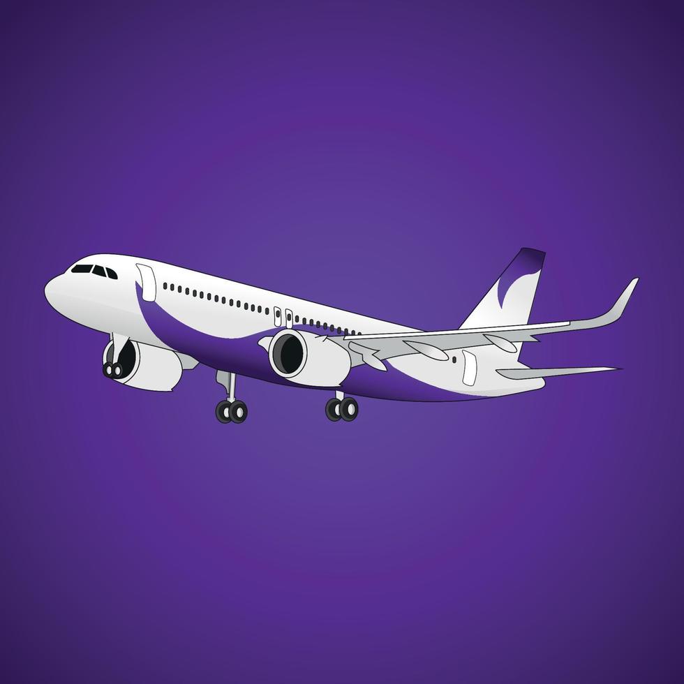 illustrazione vettoriale aereo con sfondo colorato
