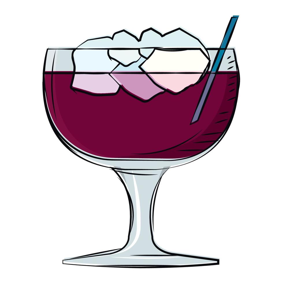 illustrazione vettoriale di bevanda cocktail viola uva isolata