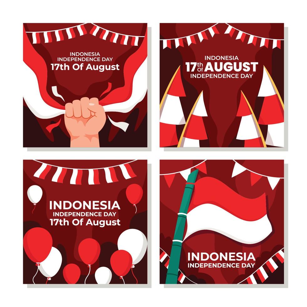 festa del giorno dell'indipendenza dell'Indonesia vettore