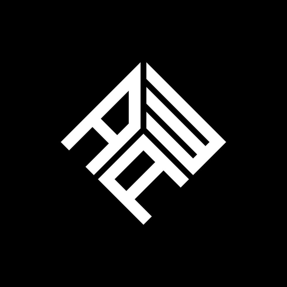 design del logo della lettera awa su sfondo nero. awa creative iniziali lettera logo concept. disegno della lettera aa. vettore