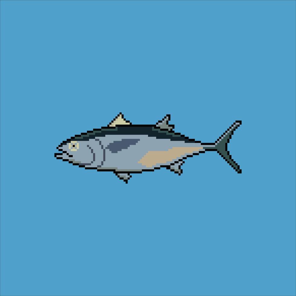 pixel art con tonno. illustrazione vettoriale. vettore