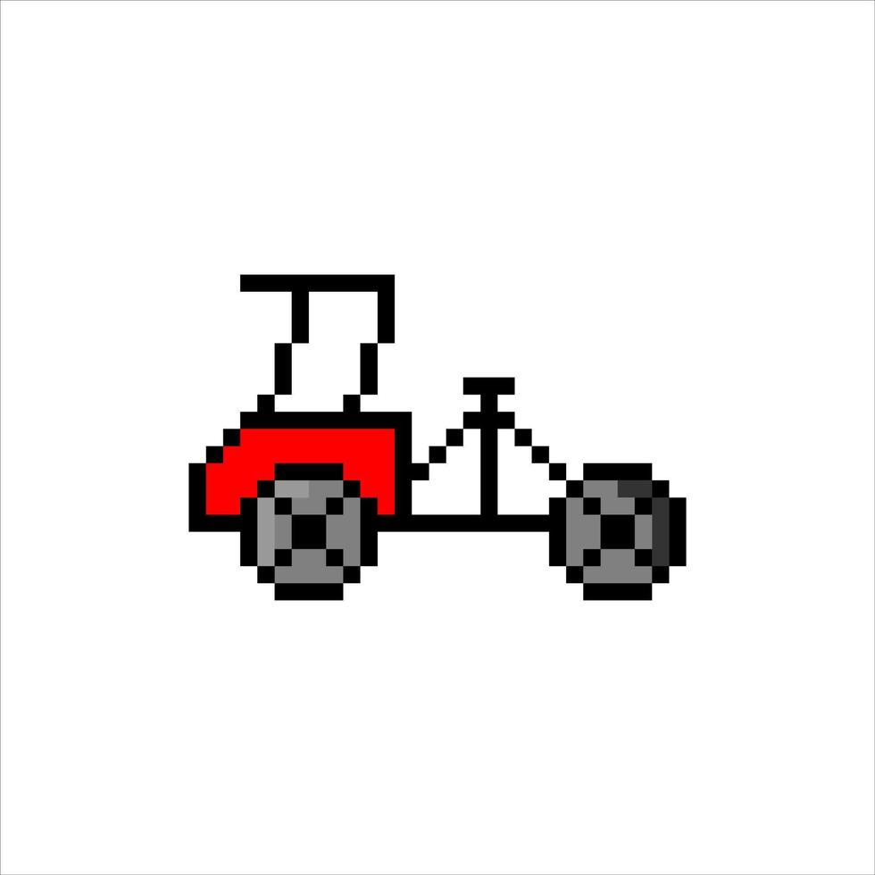 becak, trasporto in risciò con pixel art. vettore