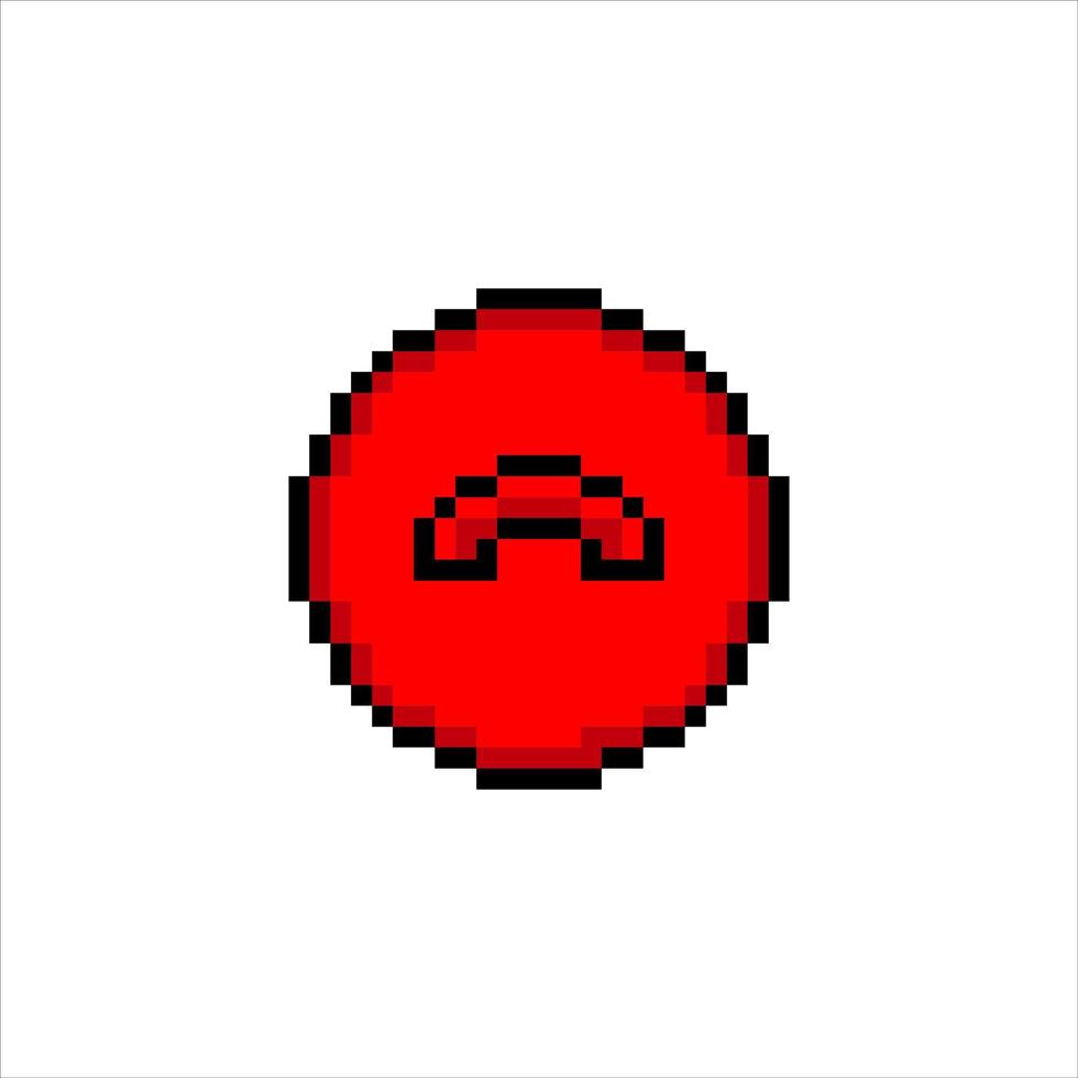 pixel art con icona chiamata rifiutata. illustrazione vettoriale. vettore