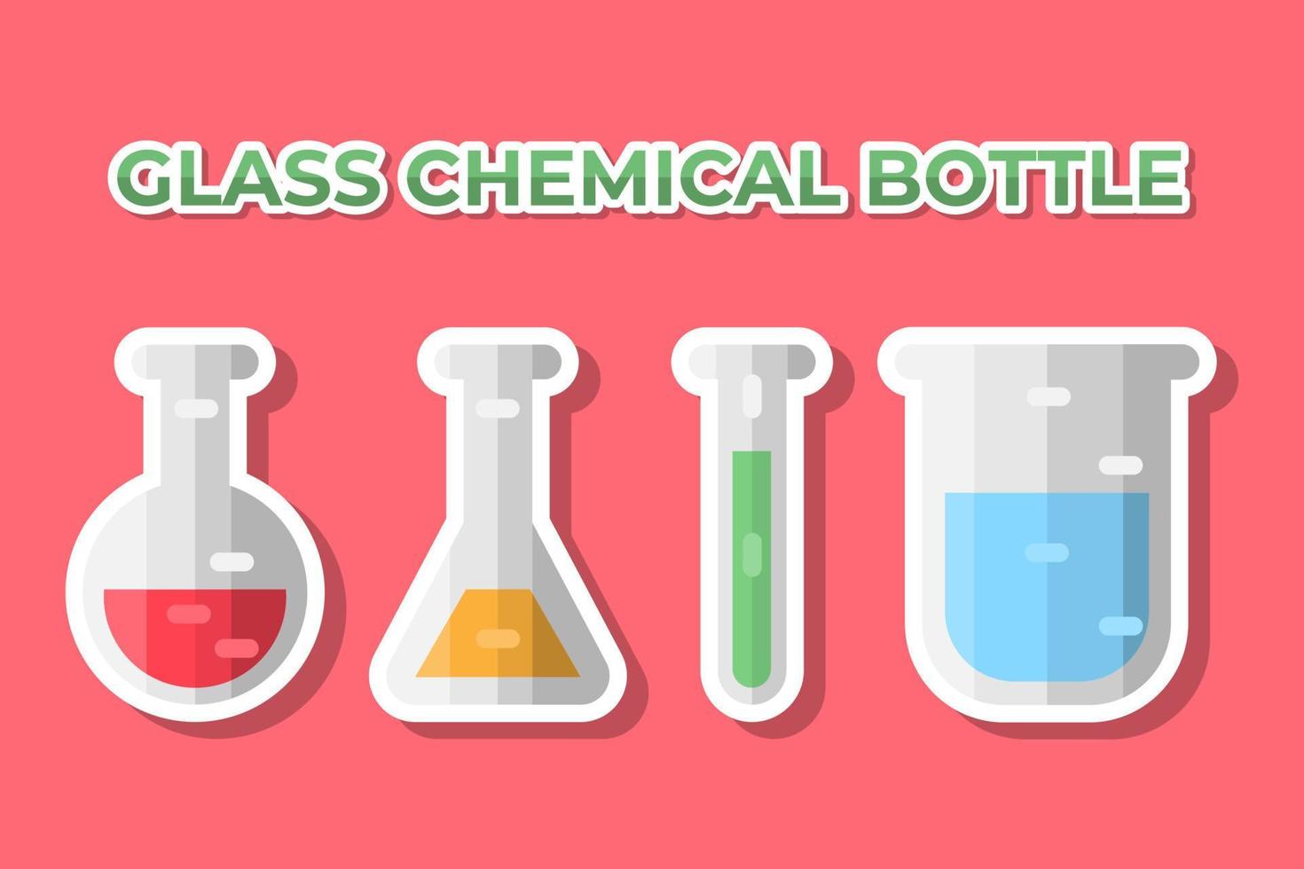 disegno di arte di vettore dell'illustrazione della bottiglia chimica di vetro