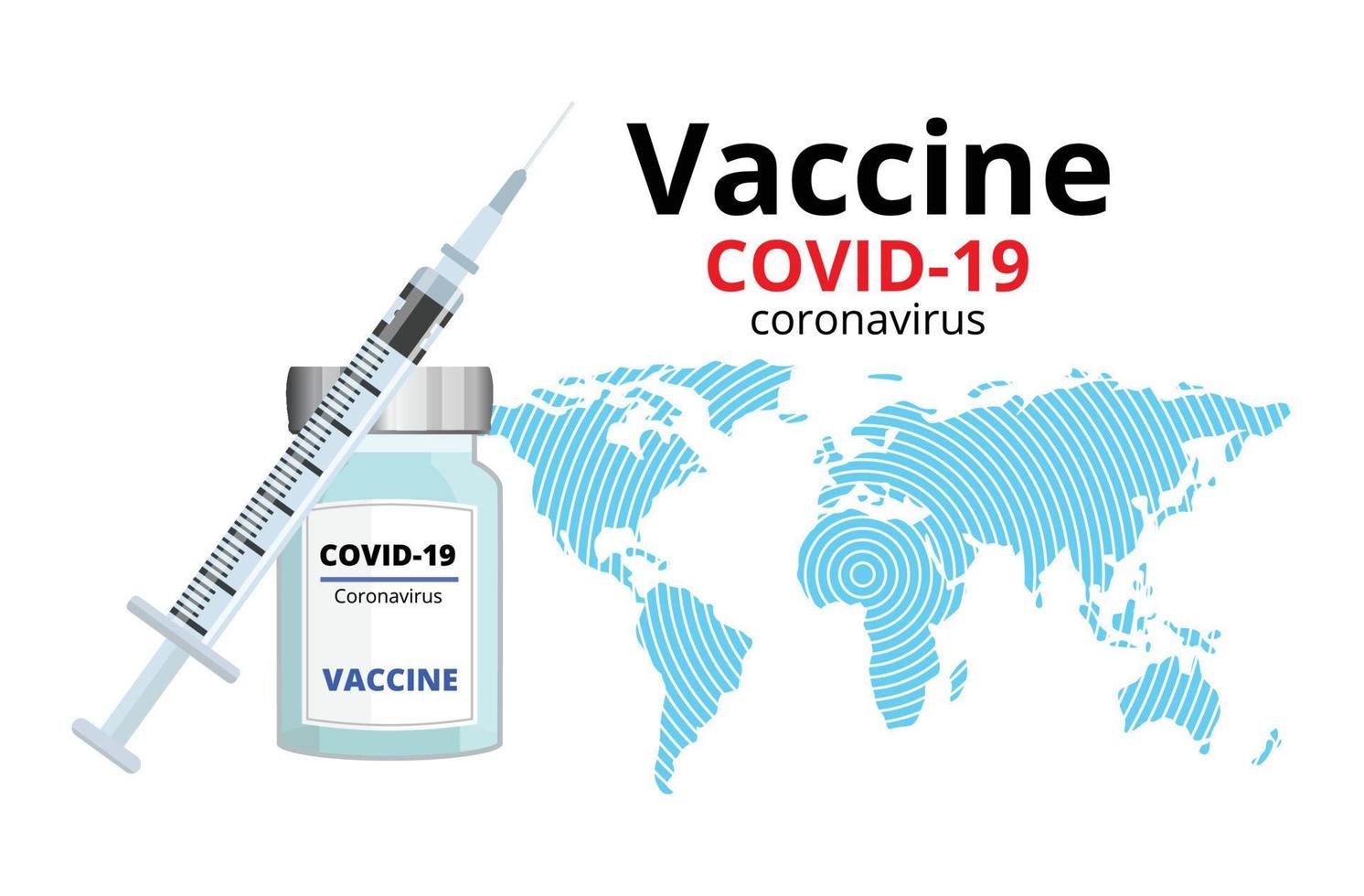concetto di vaccinazione, coronavirus covid-19, illustrazione vettoriale. vettore